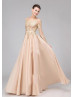 Long Sleeves Sequin Chiffon Backless Sexy Evening Dress